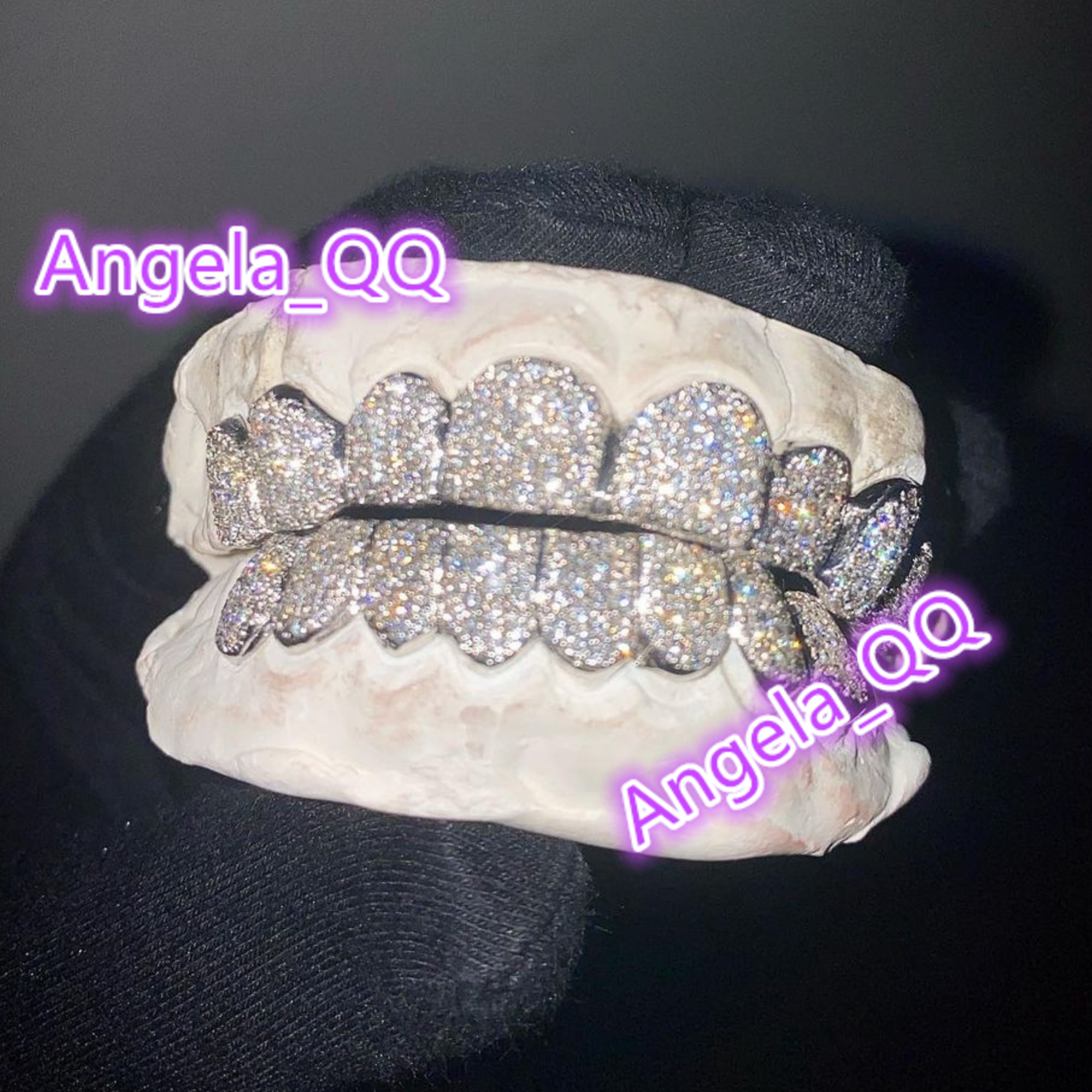 Hip Hop Custom 925 Silver Teeth Grillz Iced Out Moissanite Diamond Grillz Teeth Silver Jewelry Best Price Hip-hop braces