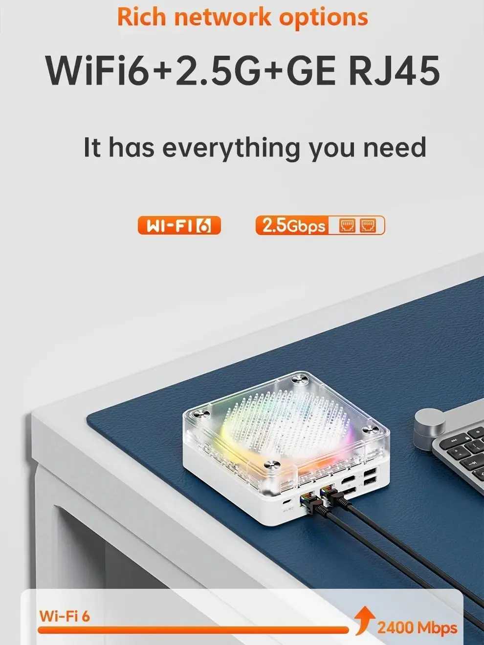 FIREBAT MN566 MINIPC AMD R7-8745HS Mini PC Colorful Gamer 16GB 512GB DDR5 RJ45 Desktop Gaming Computer BT5.2 WIFI6 X250602