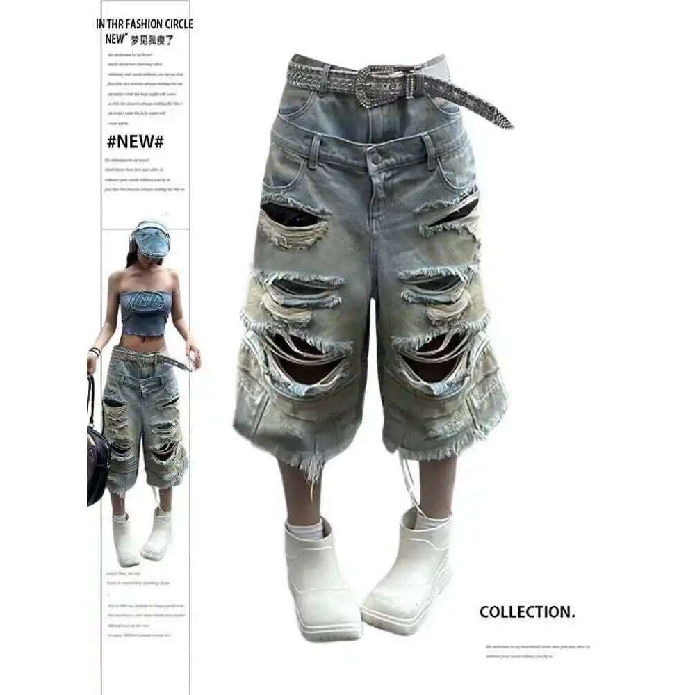 Women Y2k Ripped Jeans Haruku Wasteland Style Baggy Denim Trouser Vintage Boyfriend Oversize Jean Pants Japanese 2000S Clothes