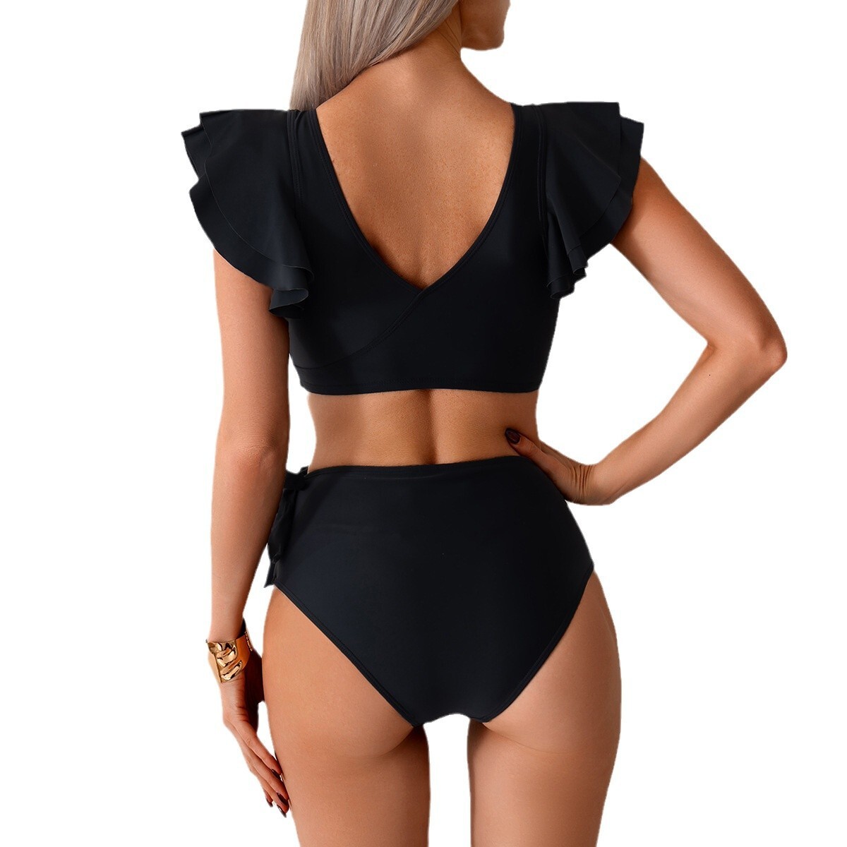 Outdoor Summer Beach Sexy Women Free Shipping 2025 New Designer Sports New Split Women's High Waist Bikini Swimsuit