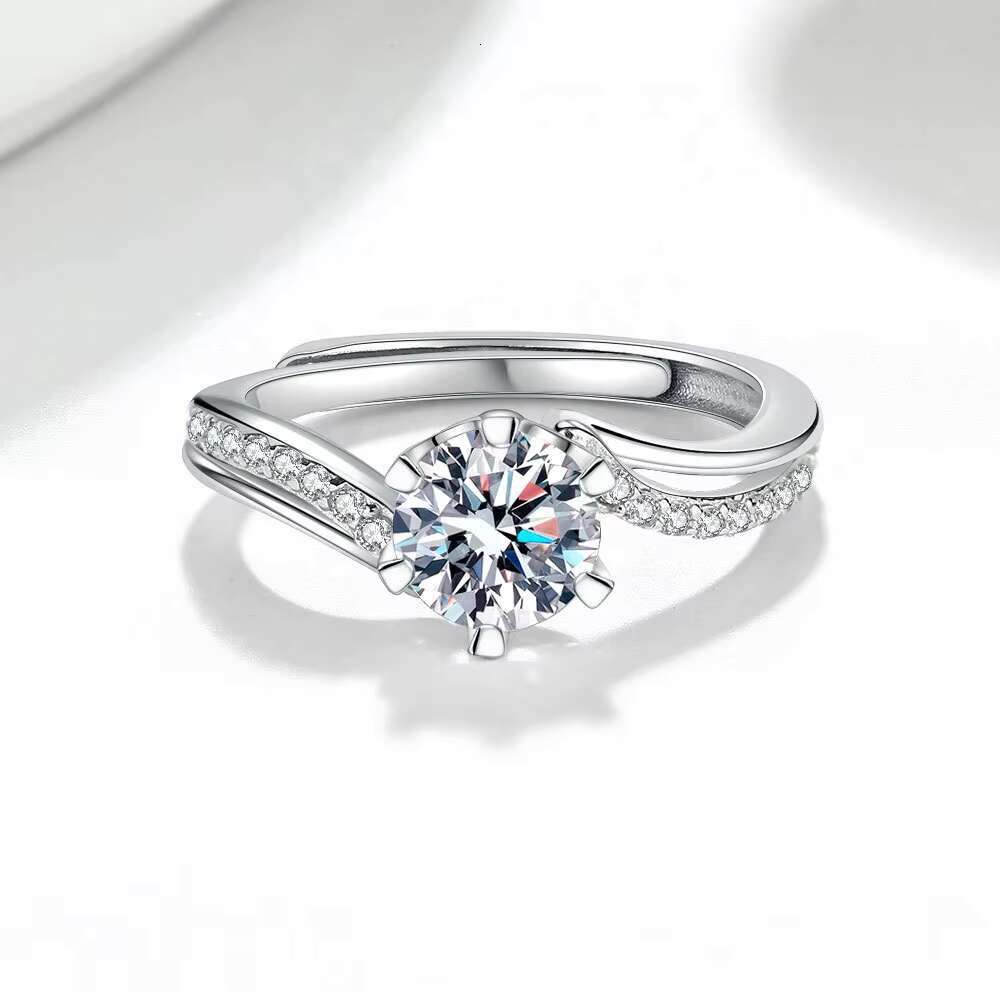 Moissanites Stone 925 Sterling Silver Rings for Women High Quality Bridal Engagement Wedding Moissanite Diamond Ring 1ct