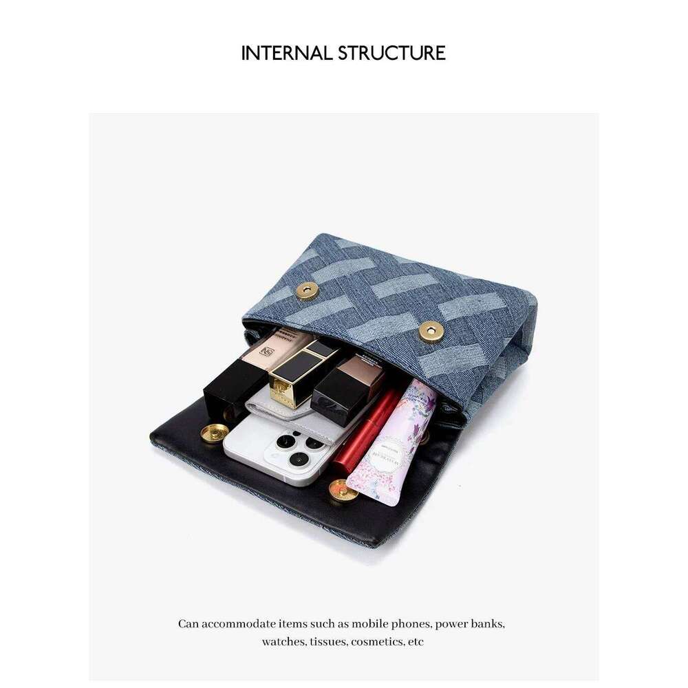 Designer Luxury Designer Women's Bags Eagle Head Denim Blue Canvas Single Chain Shoulder Crossbody Dating Handbag Commuting Tote Bag