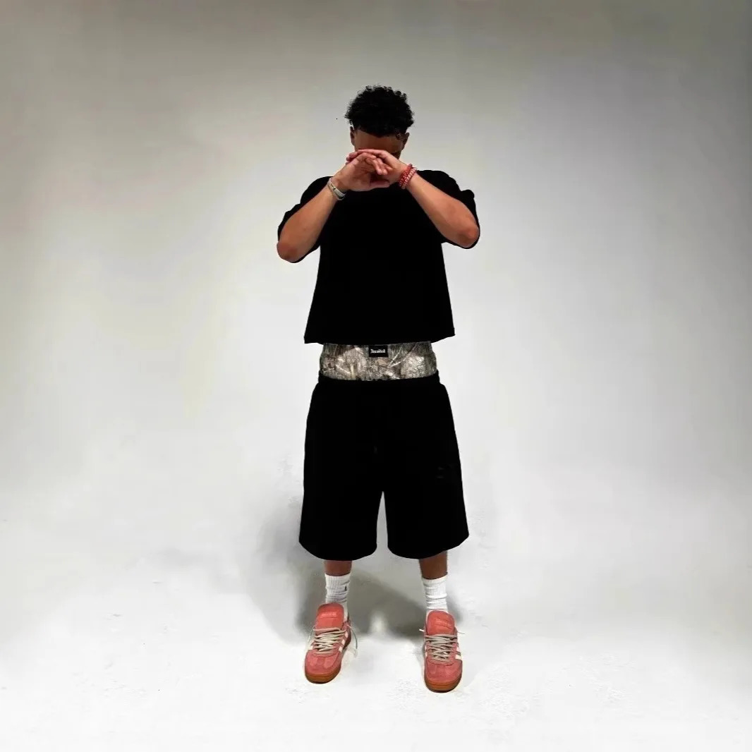 Spring Retro Double Waist Head Shorts Men Loose Fashion High Street Fashion Leisure Short High-quality Sweatpants 250529