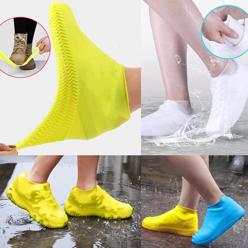 1 Pair Waterproof Nonslip Silicone Shoe High Elastic Wearresistant Unisex Rain Boots for Outdoor Rainy Day Reusable Cover 250528