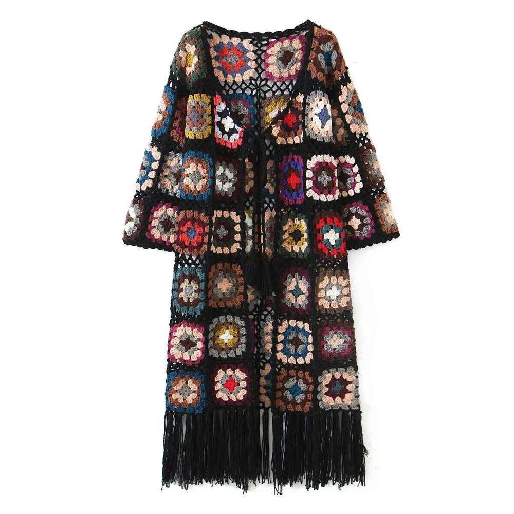 Gypsylady Handmade Kintted Cardigan Bohemian Long Sleeve Autumn Women Outwear Ladies Y2k Sweater Knitwear