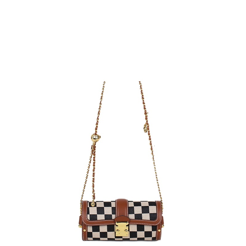 designer Custom Cross-Border Foreign Trade Women's Bag Luxury Fashion Babylon Chain Bag Cover Style Single Shoulder Crossbody Handbag Small Squar