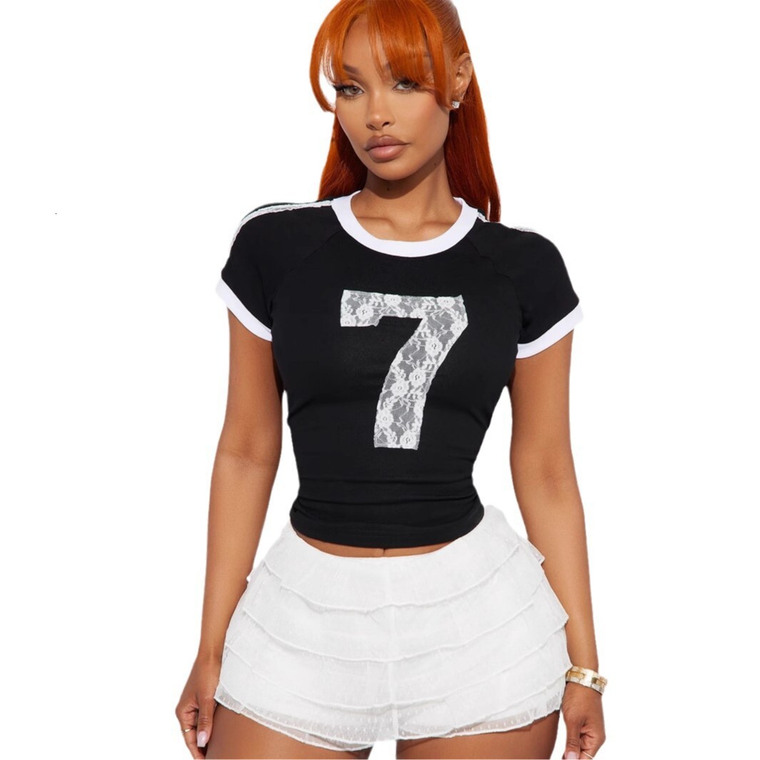 Designer T Shirt Autumn New European And American Street Slim Sexy Printed Girl Hot Girl Short Top T Shirt Short Sleeve Essentials Summer Dress