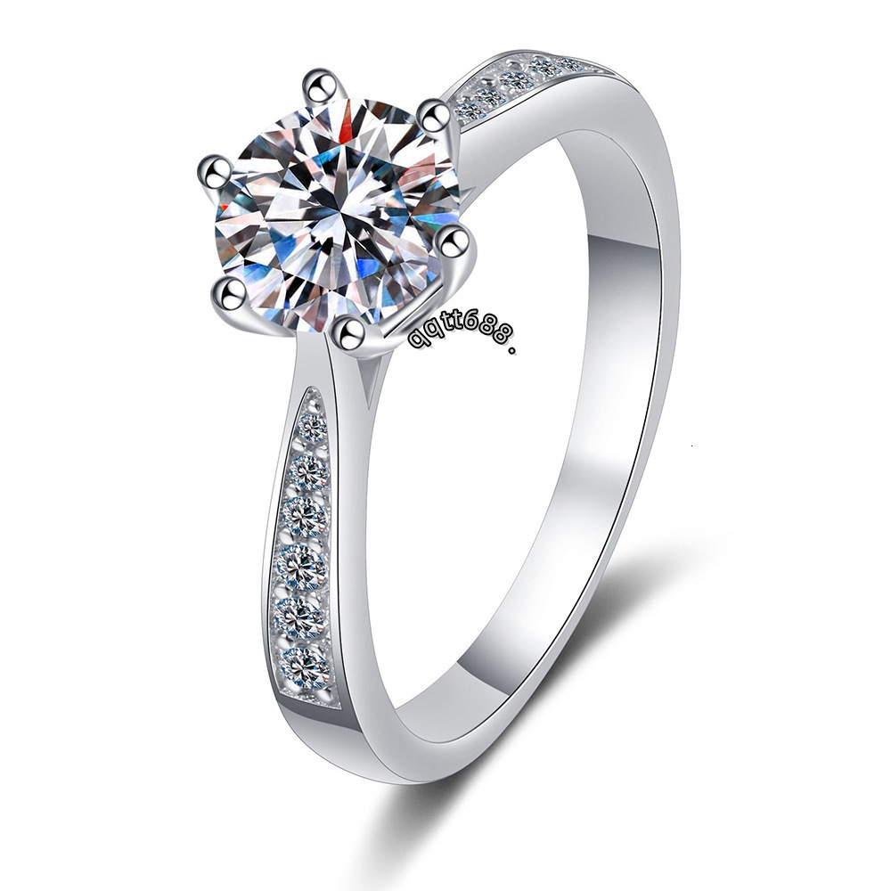 Classic Moissanite Ring S925 Sterling Silver Advanced Temperament Genre Classic Moissanite Ring
