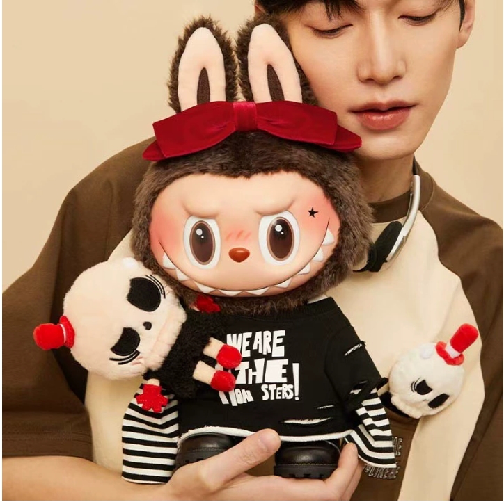 Pop Mart Labubu doll 38CM Heartbeat Macaron Enamel Monster Face Blind Box PVC Statue Desktop Decoration Cute Doll Kids Birthday Gift drop ship L250705