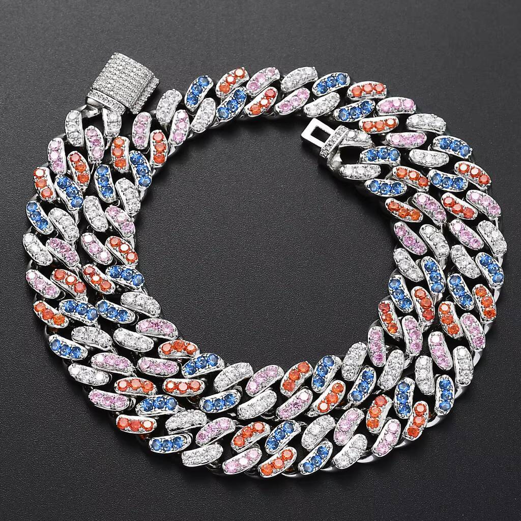 BES 20 Various Sizes Hip Hop Ice Cold Men's Clothing Miami for Young Men Pearl Cuban Chain Necklace Accessories