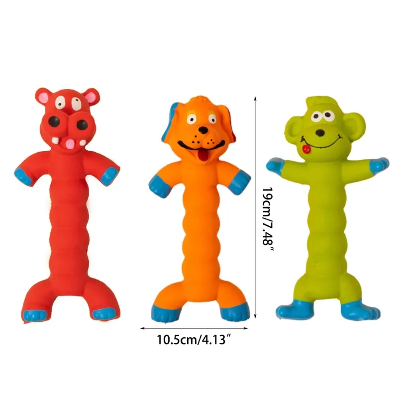 Rubber Dog Chewing Pet Toys Wholesale Funny Animal Shape Dog Toy Molar Teeth Cleaning Made of Latex Material Can Sound for Playing Puppy Toy 3pcs/Pack