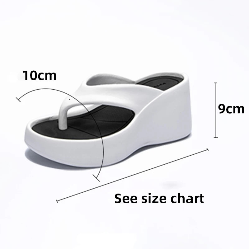Super High Heels Flip Flops Women Summer Clip Toe Wedges Sandals Woman Chunky Platform Thick Sole Beach Slippers Slides 250528