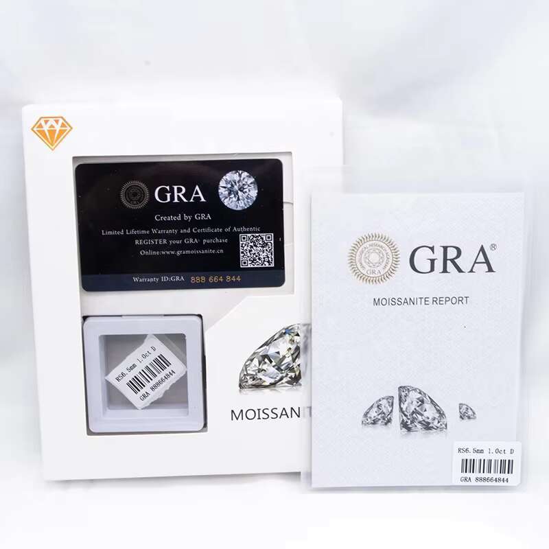 GRA Certified D VVS1 Round Brilliant Cut 4 Carats 14K 18K White Gold Moissanite Diamond Stud Earrings