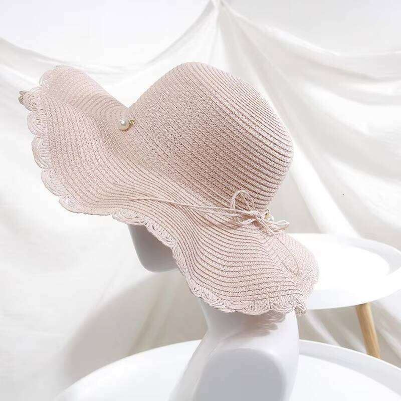 New Korean Version Summer Outdoor Floppy Sun Hat Female Raffia Straw Beach Sunshade Casual Ski Wear for Daily Use