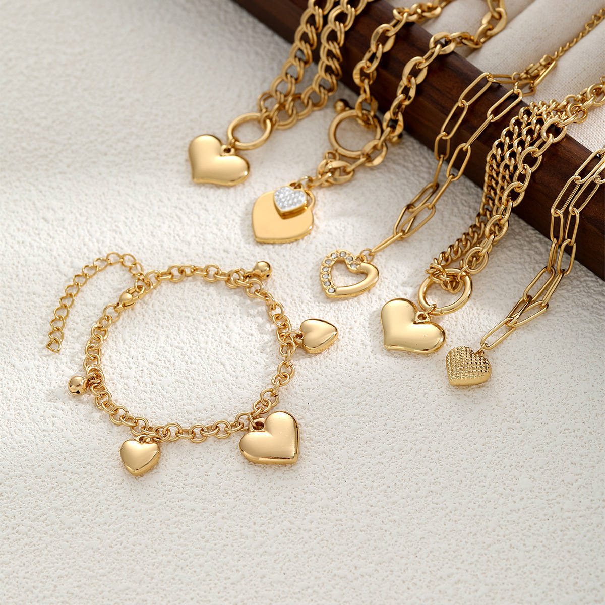 Fashion for Women Ins Korean Elegant Sweet Simple Peach Heart Pendant Bracelet