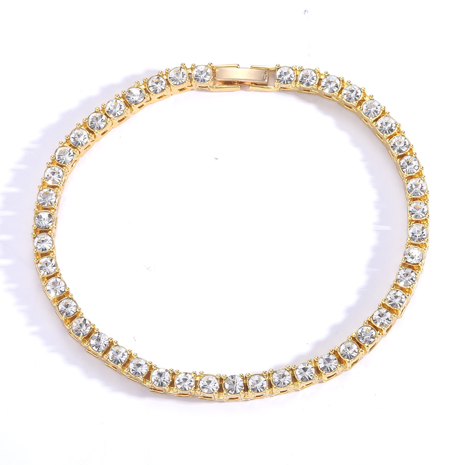 Bracelet hip hop 3mm4mm5mm6mm Moissanite Rhinestone a row of tennis chains personality hip hop Bracelet moissanite