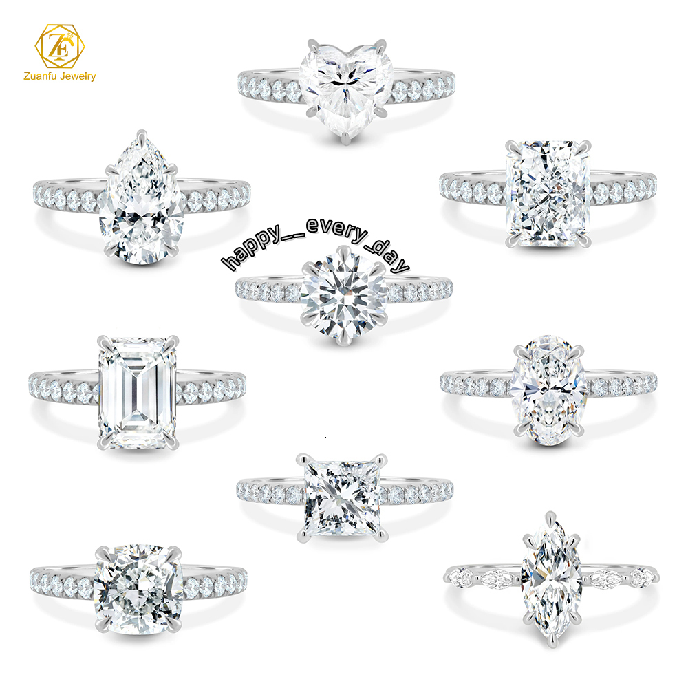 Trendy 1CT Moissanite Ring in 925 Sterling Silver Gold Plated for Wedding Engagement or Party Fashionable Jewelry