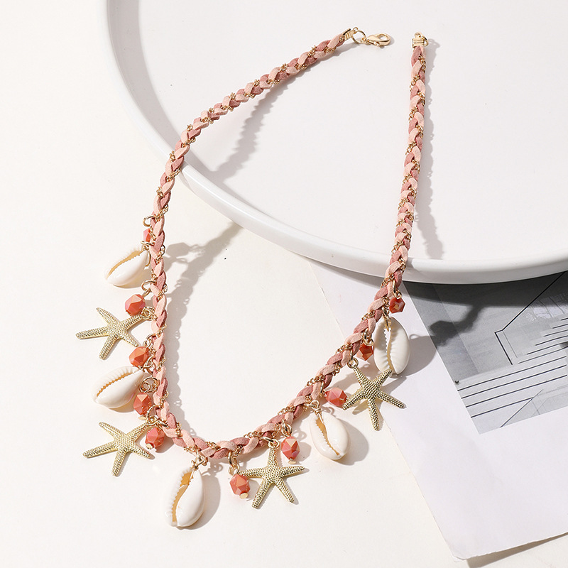 Conch Crystal Summer Beach Vacation Sea Star Ocean Wind Shell Necklace