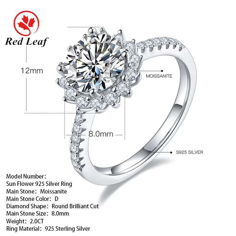 Redleaf Direct Sale White Gold Plated S925 Silver Eternity Wedding Ring Fine Jewelry Ladies Moissanite Diamond Ring