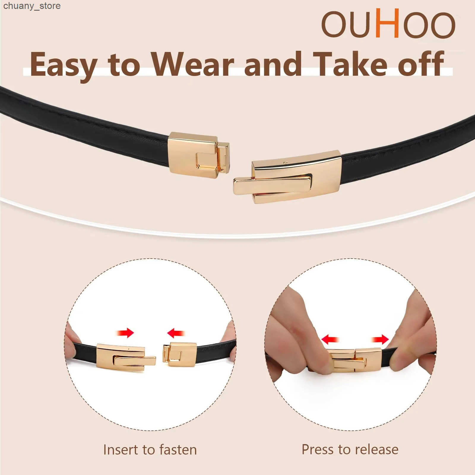 Womens Adjustable Multifunctional Leather Belt with Square Metal Buckle Casual Slim Design for Daily Wear z250602