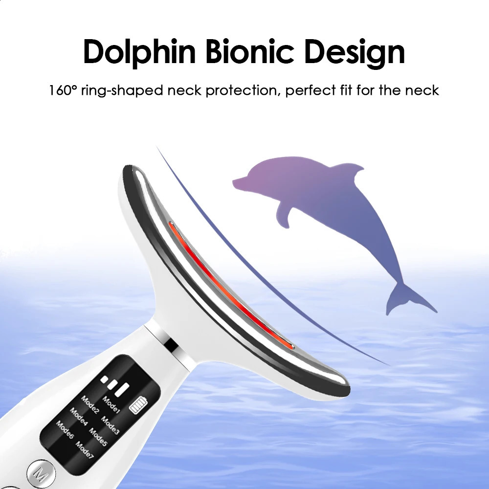 7 Colors LED Lights Face Neck Beauty Device Vibration Massage Improve Neck Lines Reduce Double Chin Neck Massager 250523