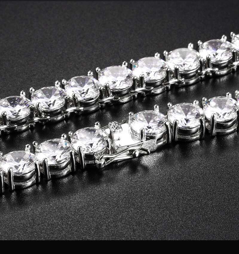 4mm 5mm 6mm Width Fashion Copper Iced Out Cubic Zircon Tennis Chain Necklace Rose Gold Silver Color Wholesale Drop Shipping