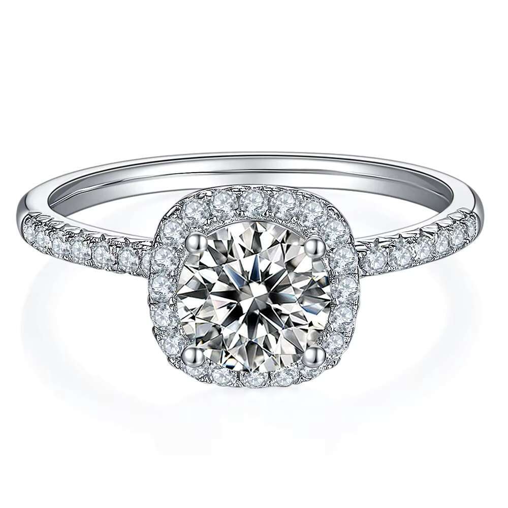 Moissanite Wedding Promise Rings for Women Gold Plated Sterling Silver 925 Silver Rings Wholesale