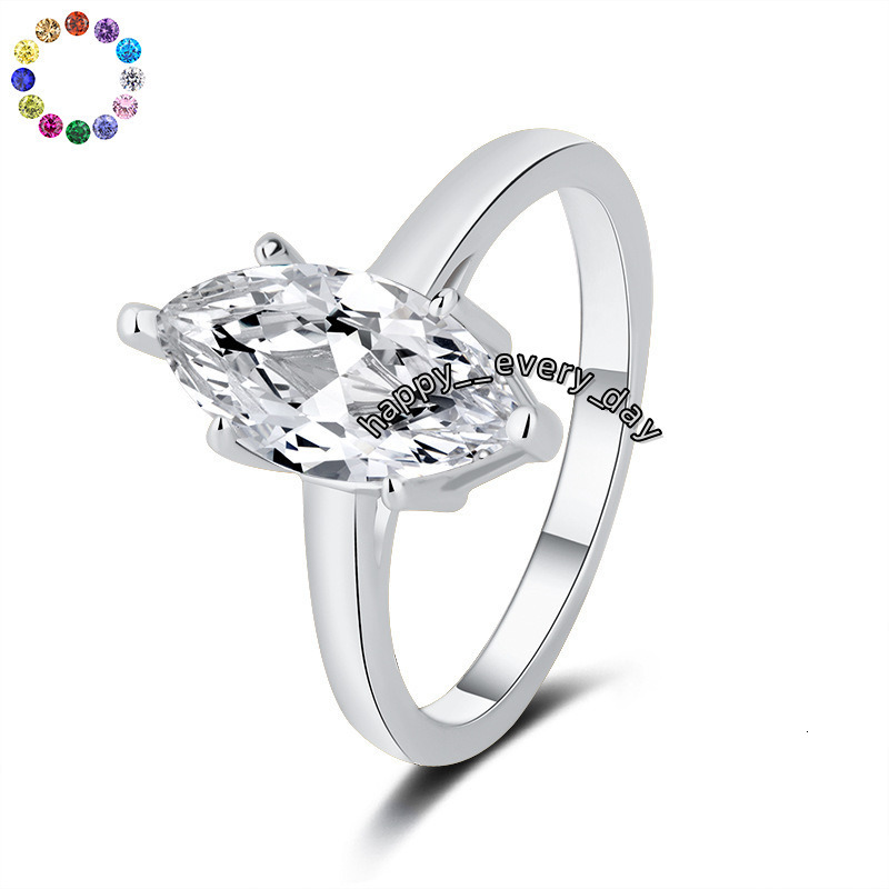 Wholesale S925 Sterling Silver Moissanite Ring for Women Horse Eye Design Cross-Border