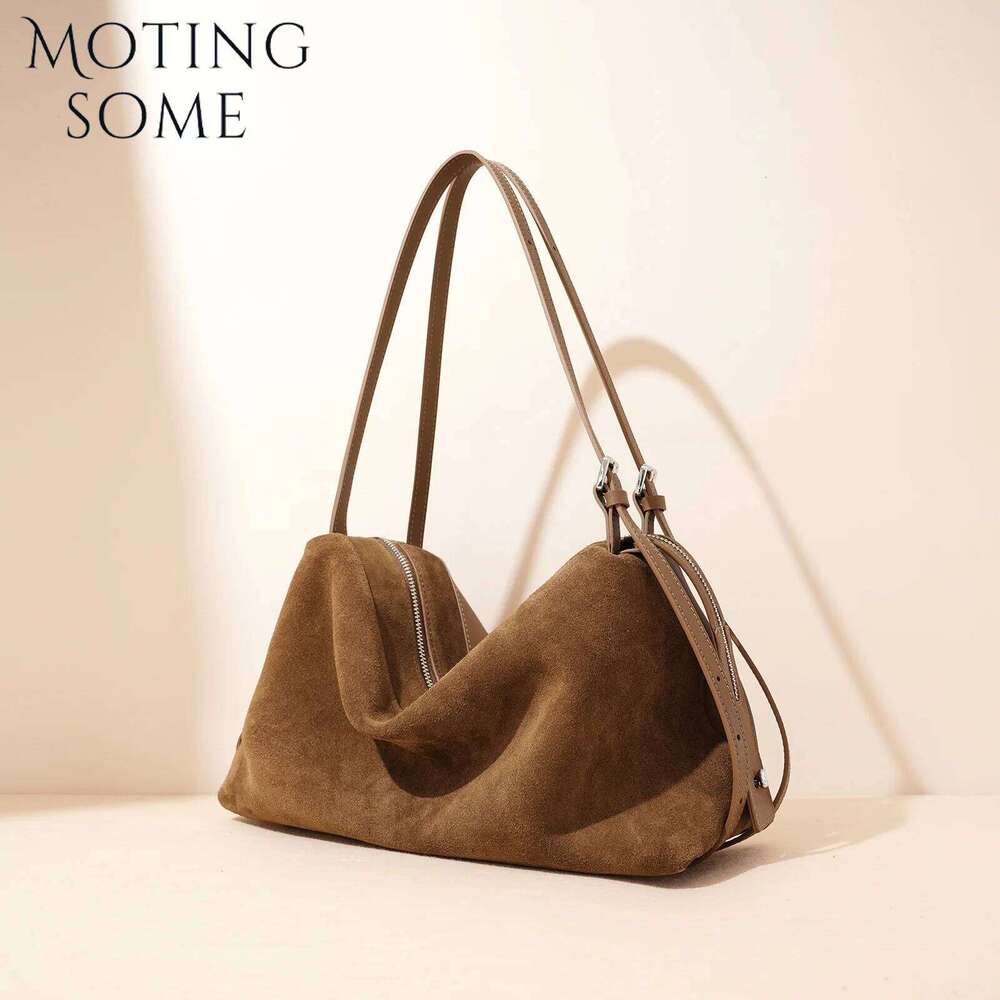 Motingsome Suede Satchel Bag Woman Pillow Purses Handbag Large Capacity Shoulder Pouch Designer Soft Bags Fashion Tote