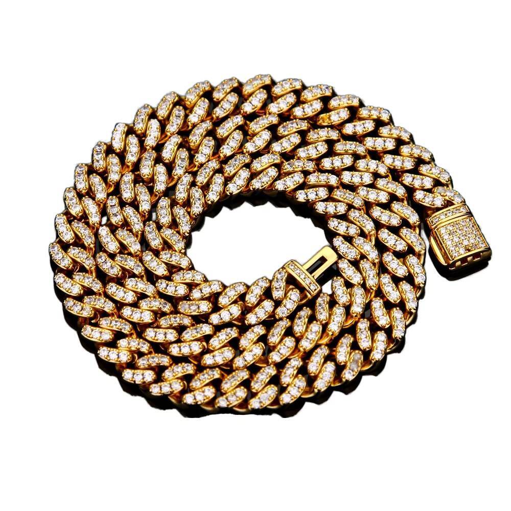 Miami Necklace Iced Cuban Chain Men's Rapper Fashion Jewelry