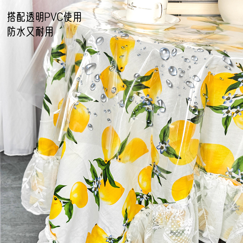 A610 light luxury tea table square tablecloth lace ruffle afternoon tea sun room sea view room pure cotton non-slip decorative cloth