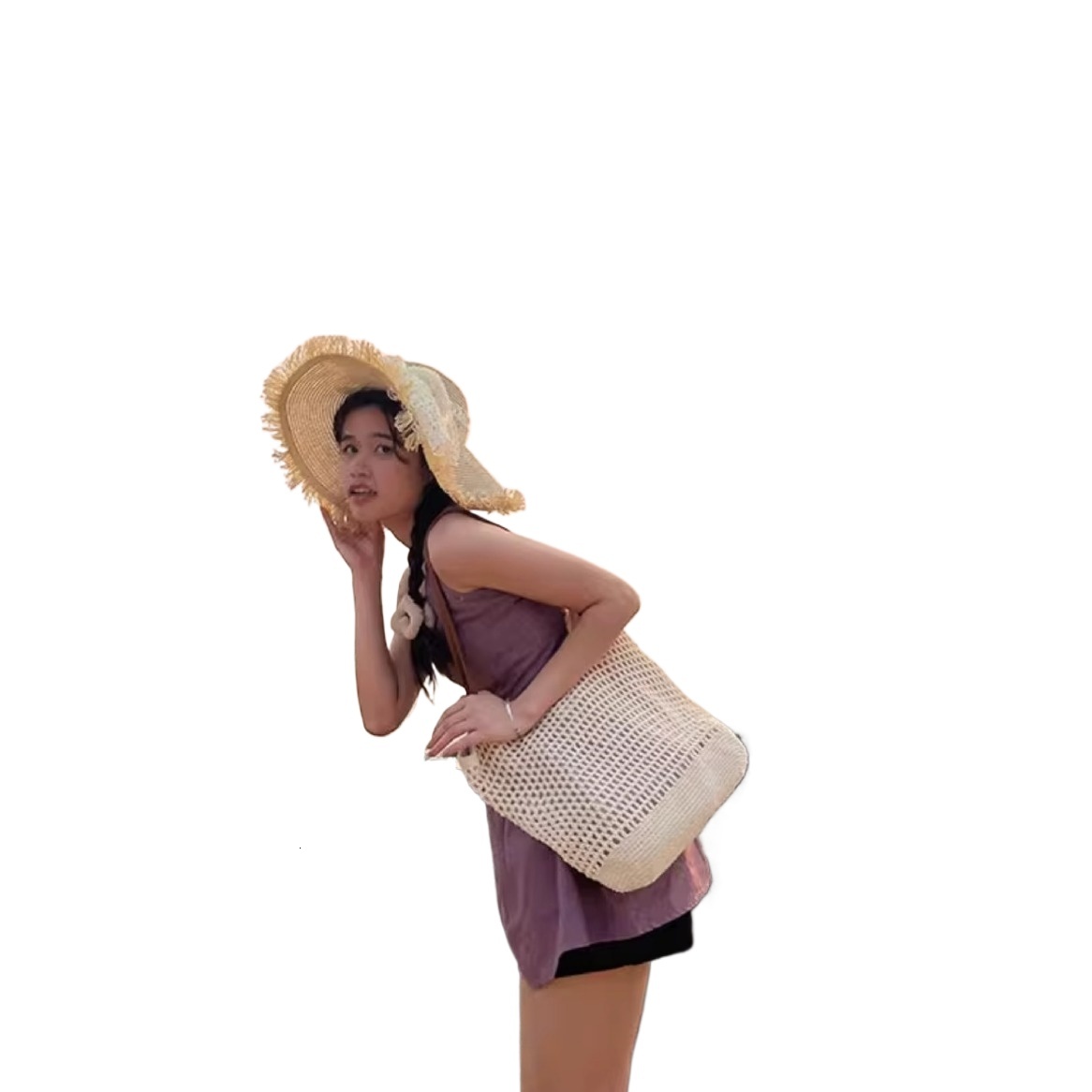 designer Woven Bag Straw Bag Women's Bag Artistic Retro Lazy Beach Vacation Beach Straw Bag Korean Style Tote New Bag