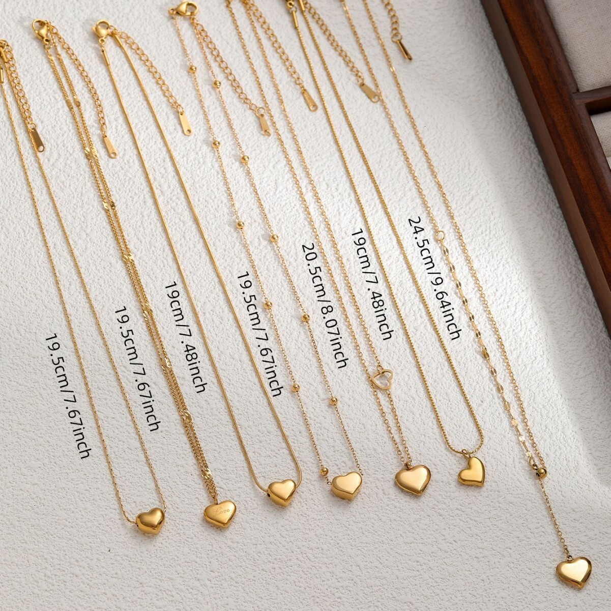 Korean and Japanese Minimalist Style Heart Pendant Choker Collarbone Chain Titanium Steel Plated Women's Jewelry Color Retention