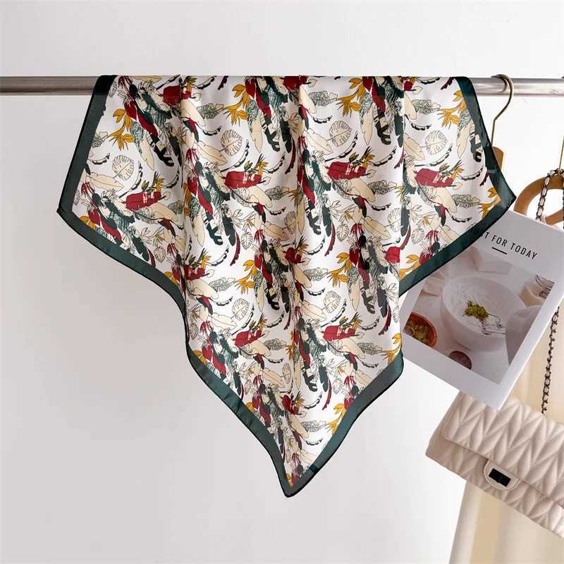 2025 Luxury Brand Plaid Print Square Silk Scarf for Women Hijab Hair Bands 70cm Neckerchief Female Satin Shawl Ribbon Headband W250602