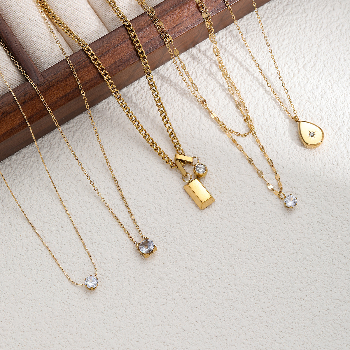 Fashion Accessories Zircon Multi-layer Stacking Necklace for Women 2025 New Clavicle Chain Titanium Steel Jewelry