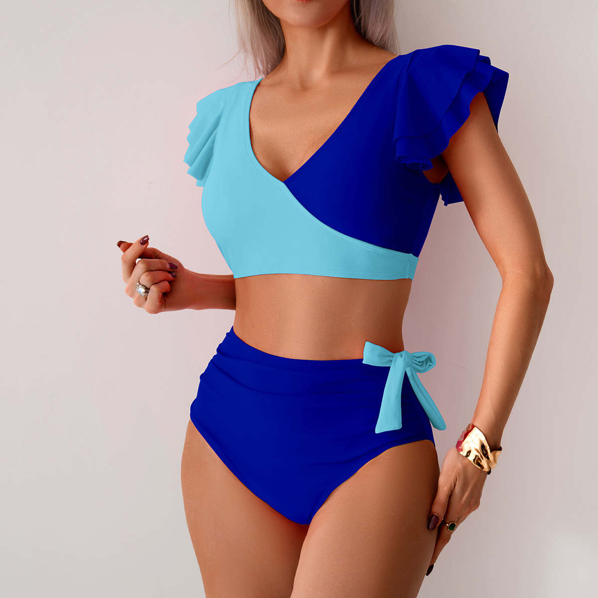 Outdoor Summer Beach Sexy Women Free Shipping 2025 New Designer Sports New Split Women's High Waist Bikini Swimsuit
