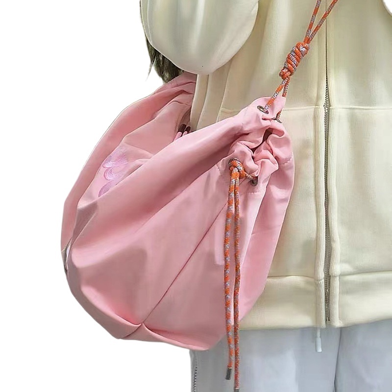 designer 2025 New Large Capacity Crossbody Bag for Female Students Pink Embroidered Donut Dumpling Bag Waterproof Shoulder Bag for Women