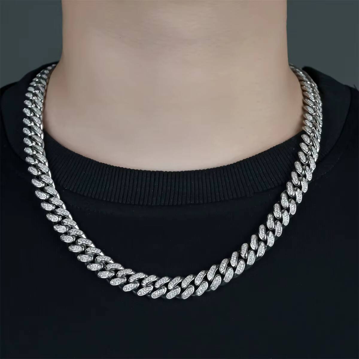 12mm 14/Gold Plated Miami Hip Hop Cuban Chain Pendant Necklace