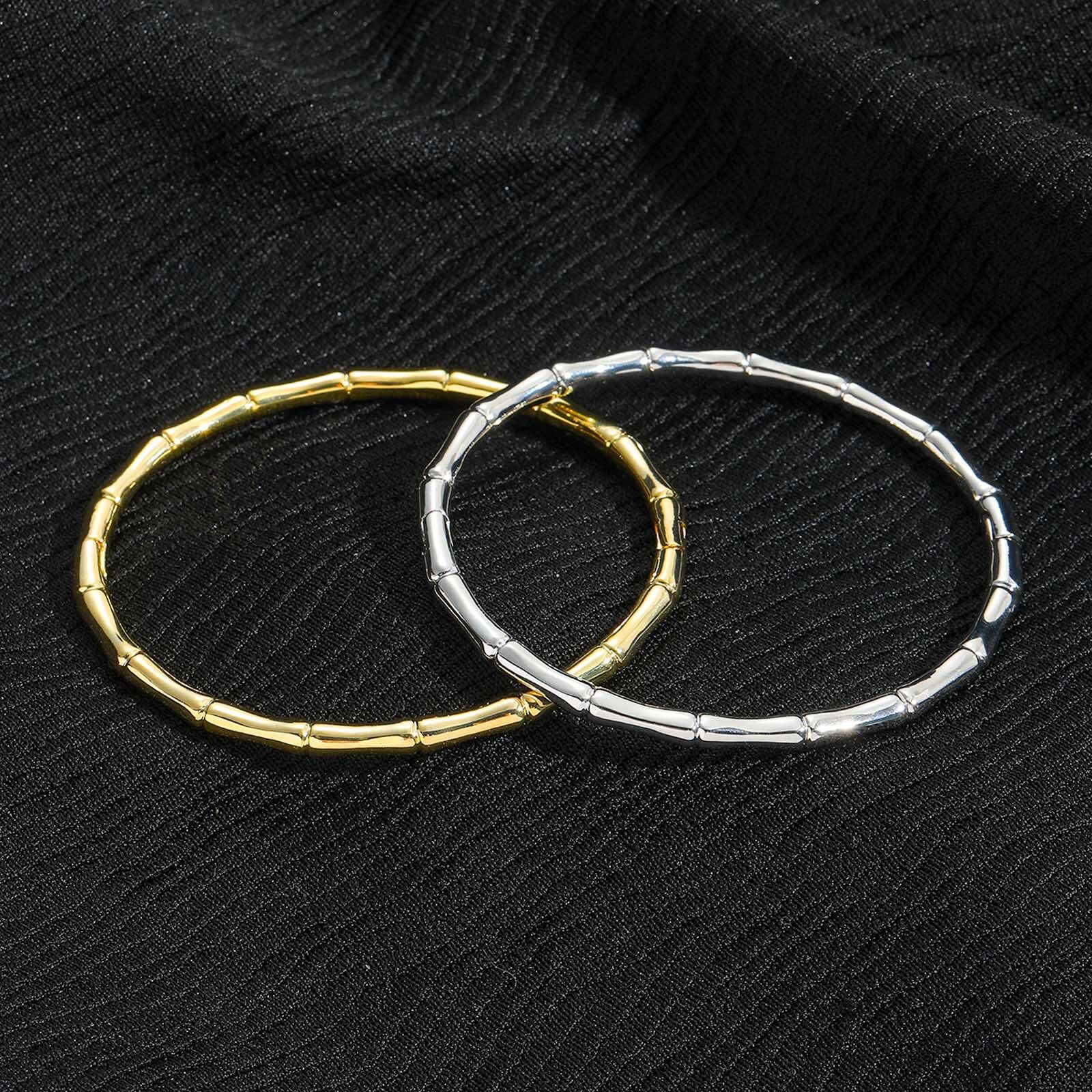 Ins Style New Bone Joint Bracelet for Women Fashion Simple Personality Jewelry Copper Gold Plated Trendy Accessories Bracelet moissanite