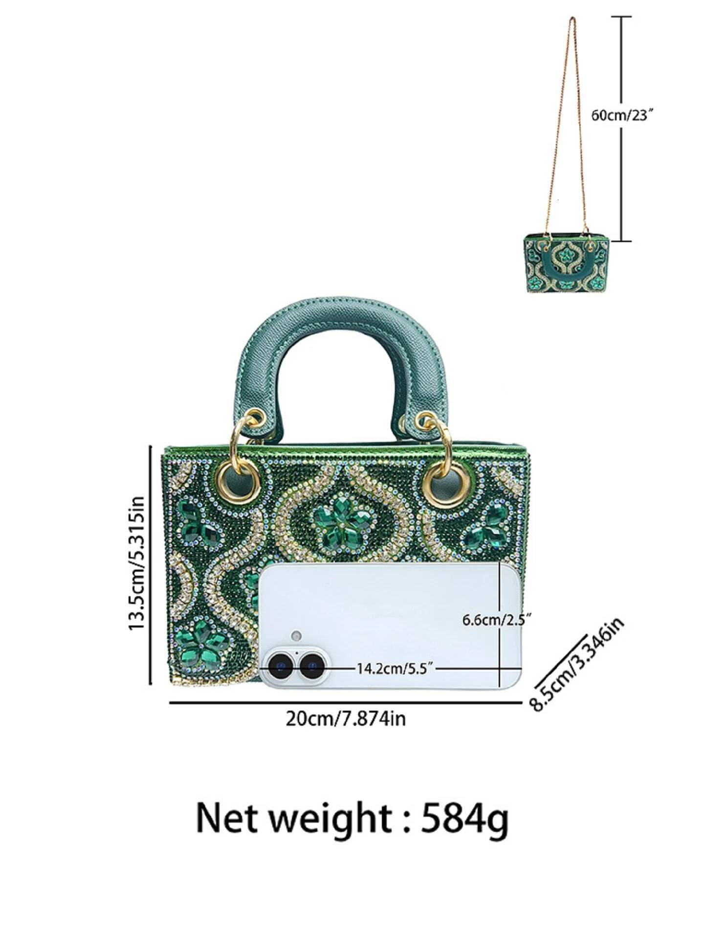 2025 new handmade lightweight luxury designer women's evening handbag, shoulder crossbody bag, shiny diamond decoration fashionable women's 