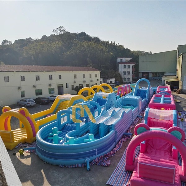 Outdoor Adventure Castle Slide Farm Large Land Challenge Obstacle Race Iatable Air Model