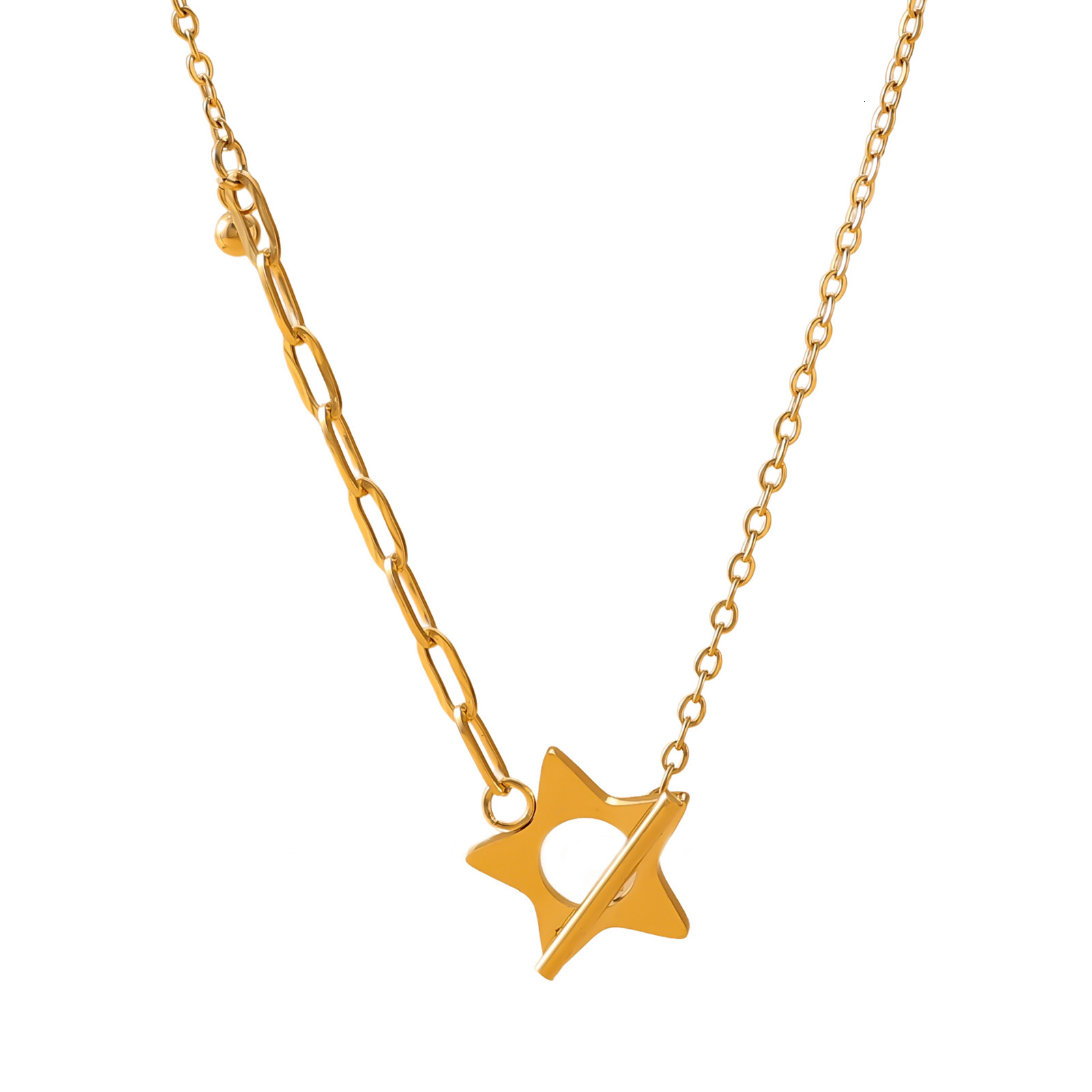 Galaxy Rolling Hot Layered Set Star Beautiful Crescent Moon Choker Collarbone Necklace Double Layer Titanium Steel