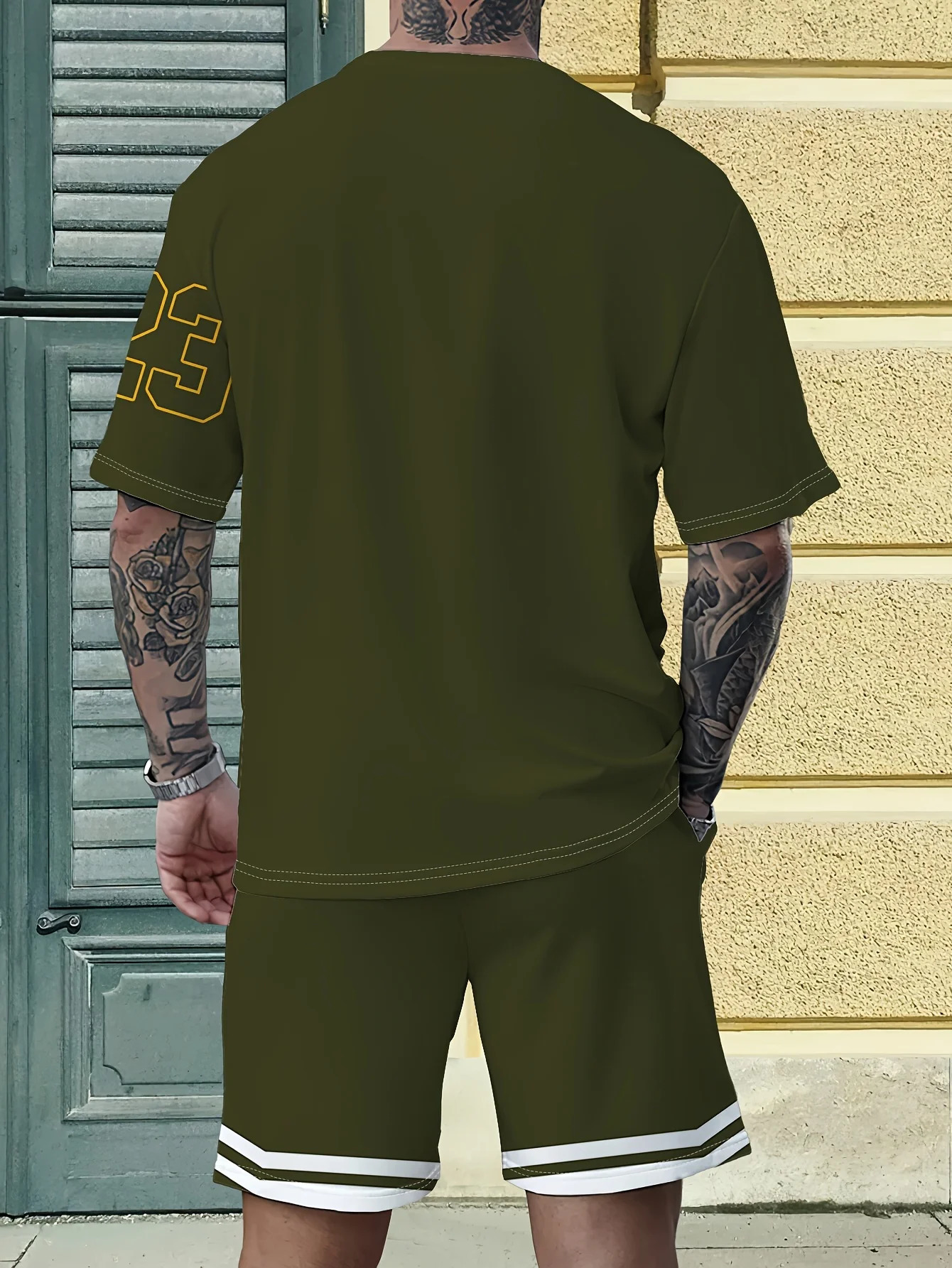 Summer Mens Sports TShirt Shorts Suit 2025 Breathable Sweat Fast Drying Loose Round Neck Running Workout Clothes 250530