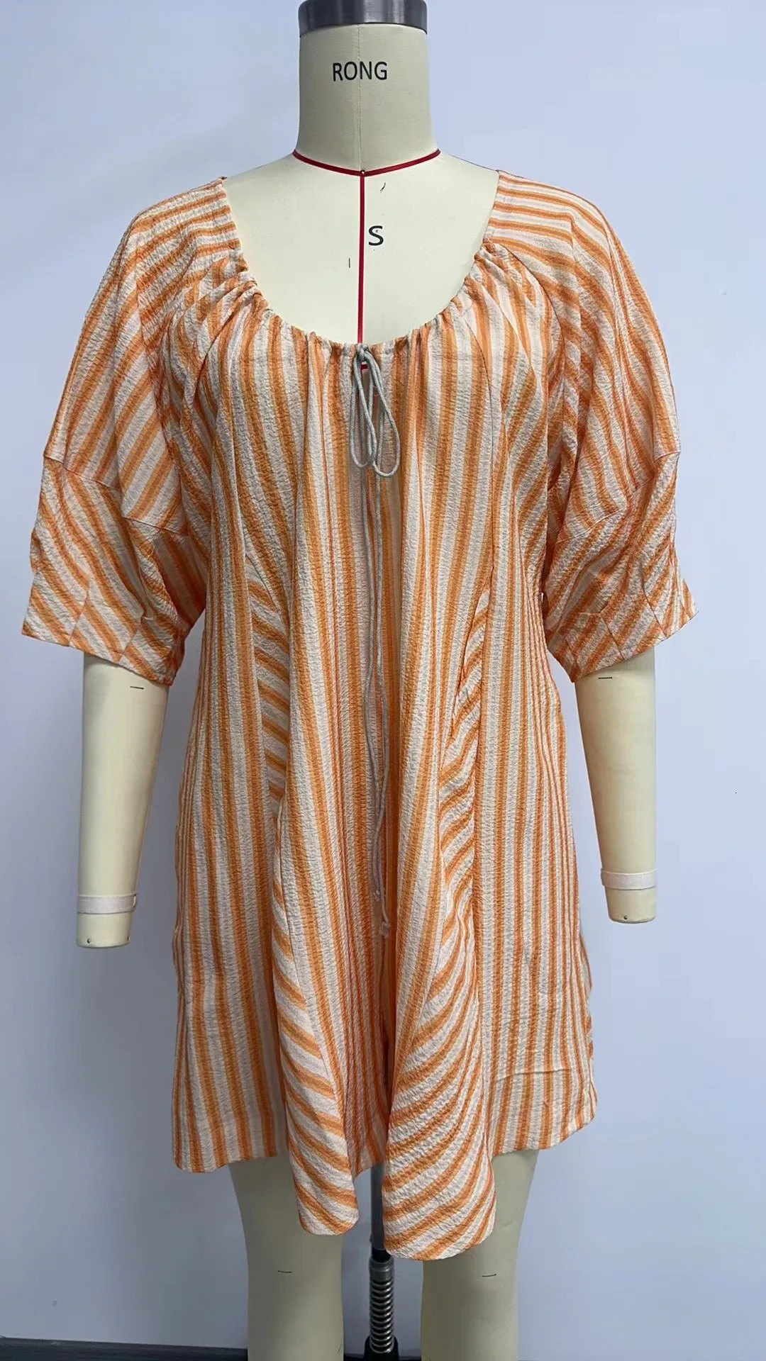 Explosive summer short sleeve striped jumpsuit slim casual loose deep V wide leg short jumpsuit 250528