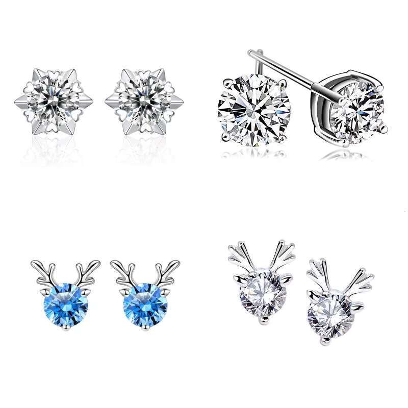 Fashion Jewelry Ladies 925 Silver Moissanite Earrings