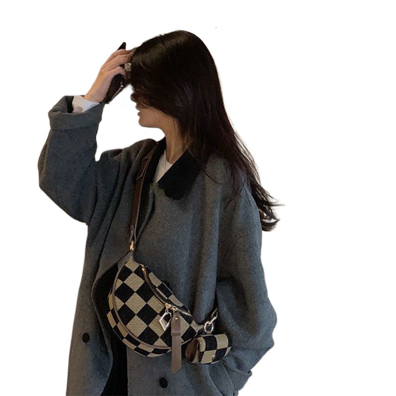 designer Ins Super Popular Chest Bag 2025 New Stylish Bag Trendy Fashion Checkerboard Waist Bag Dumpling Crossbody Bag for Women Summer