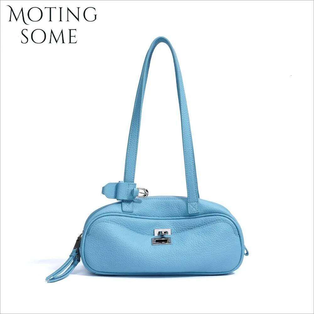 Motingsome First Layer Cowhide Bag Woman Handbag And Purse Designer Bags Summer Color Satchel Shoulder Holiday Tote 2025 250514