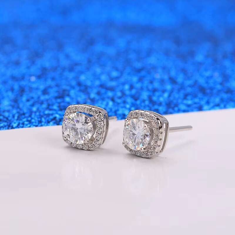 Merryshine Wholesale Women 925 Sterling Silver Gra Diamond Moissanite Studs Earrings