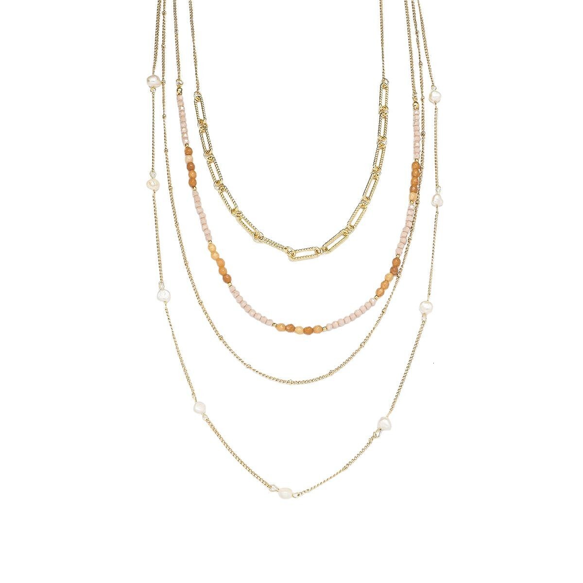 fashionable and simple necklace chain stacking style
