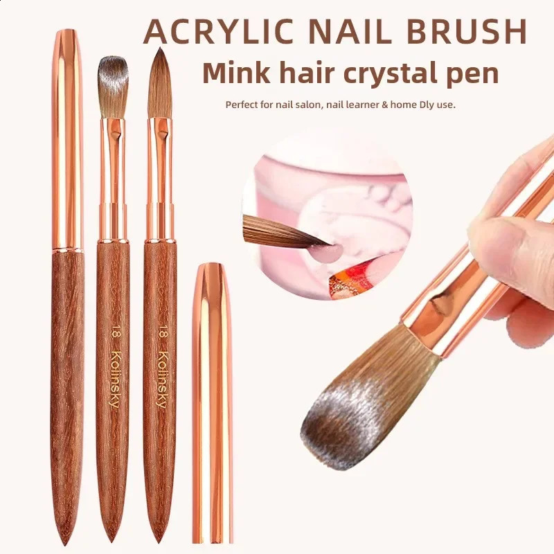 Nail Supplies for Professionals 100% Kolinsky Nail Art Brush Acrylic UV Gel Extension Pen Nail Polish Painting Drawing Brush 250528